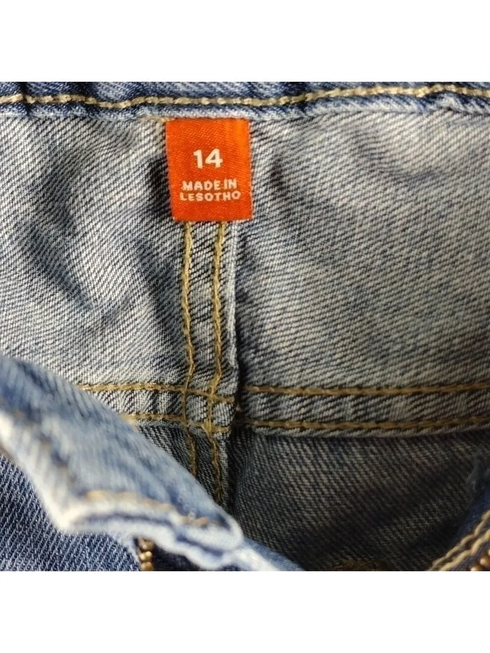 Children's Place Blue Medium Wash Five Pocket Straight Leg Adjustable Waist Jean